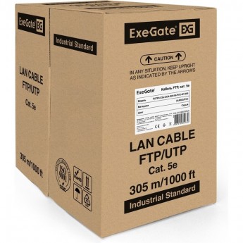 Кабель EXEGATE FUTP4-C5E-CCA-S24-IN-PVC-GY-305 FTP