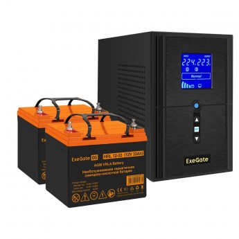 Комплект EXEGATE ИБП EX295987RUS + батарея 33Aч EX285664RUS 2шт
