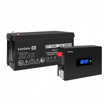 Комплект EXEGATE ИБП EX295992RUS + батарея 200Aч EX282991RUS 1шт