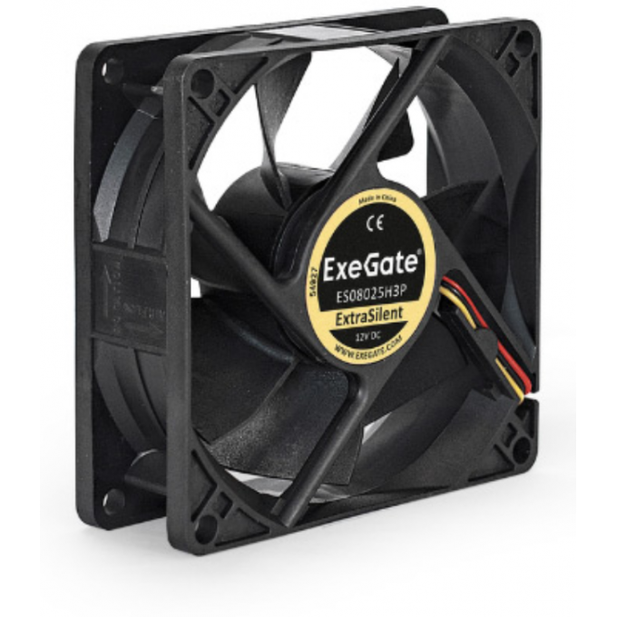 Вентилятор 12В DC EXEGATE EX08015S2P (80x80x15 мм, Sleeve bearing (подшипник скольжения), 2pin, 2000RPM, 20dBA) <> EX299873RUS